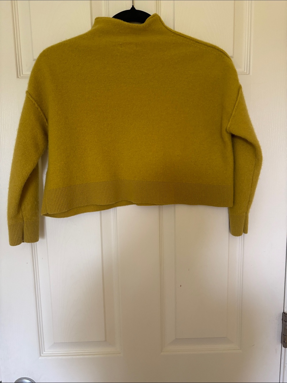 Pilcro Cropped Turtleneck Sweater in Mustard - Picture 4 of 9